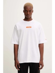 βαμβακερό μπλουζάκι new era ανδρικό, χρώμα: άσπρο, 60684381 100% βαμβάκι