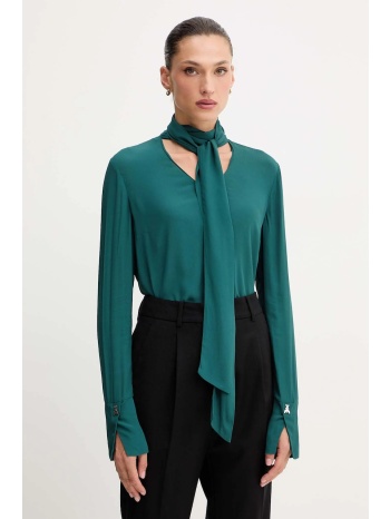πουκάμισο patrizia pepe χρώμα πράσινο, 2c1648 a8i1 100%