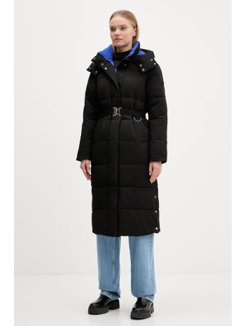 μπουφάν desigual extra cinturon2 χρώμα μαύρο, 25wwew24