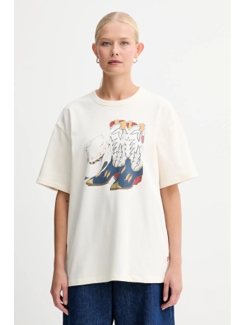 βαμβακερό μπλουζάκι levi`s χρώμα μπεζ, 001mx 100% βαμβάκι