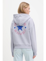 μπλούζα guess jeans χρώμα: μοβ, με κουκούλα, w5bq24 kc811 88% βαμβάκι, 12% πολυεστέρας