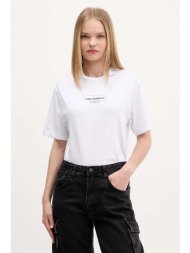 βαμβακερό μπλουζάκι karl lagerfeld jeans χρώμα: άσπρο, a4w17003 100% βαμβάκι