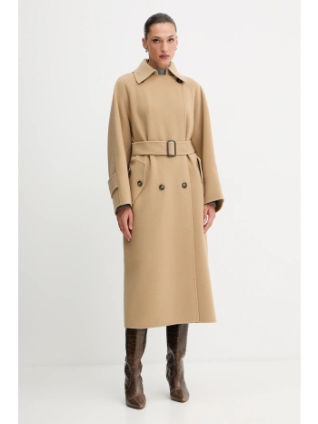 μάλλινο παλτό weekend max mara cadine χρώμα μπεζ