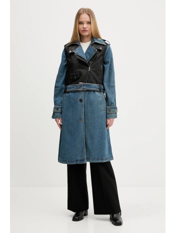 τζιν παλτό desigual denimbik χρώμα μπλε, 25wwew52 κύριο