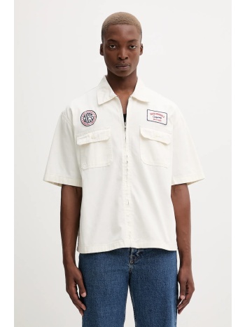 τζιν πουκάμισο guess originals ανδρικό, χρώμα μπεζ, m5yh70