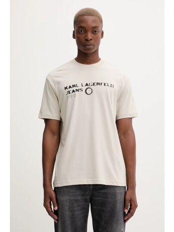 μπλουζάκι karl lagerfeld jeans χρώμα μπεζ, a4m17022 50%