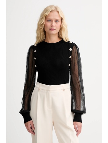 μπλουζάκι morgan χρώμα μαύρο, malia κύριο υλικό 77%