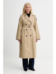 καμπαρντίνα weekend max mara ghia χρώμα: μπεζ, 2525026012600 κύριο υλικό: 68% βαμβάκι, 32% πολυαμίδι