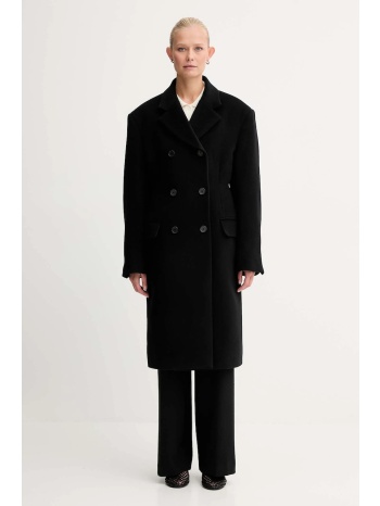 παλτό με προσθήκη μαλλιού filippa k χρώμα μαύρο, 31972