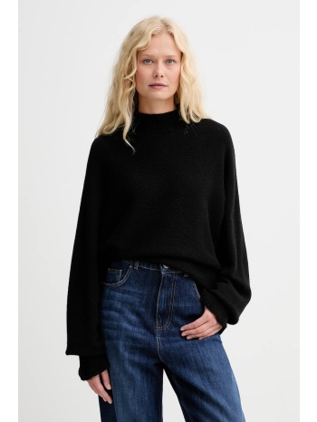 πουλόβερ με προσθήκη μαλλιού twinset χρώμα μαύρο