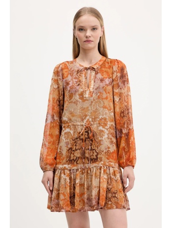 φόρεμα desigual bohoshort χρώμα πορτοκαλί, 25wwvw18 100%