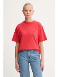 βαμβακερό μπλουζάκι bally χρώμα: κόκκινο, wje07e 100% βαμβάκι