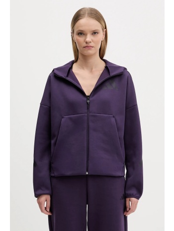 μπλούζα adidas adidas x z.n.e χρώμα μοβ, με κουκούλα