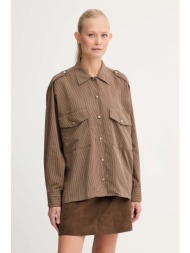πουκάμισο sessun χρώμα: καφέ, 25110019 80% lyocell, 20% πολυαμίδιο
