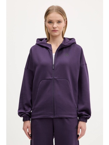 μπλούζα adidas future icons χρώμα μοβ, με κουκούλα, jx0441