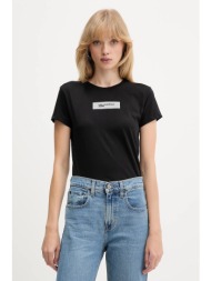 βαμβακερό μπλουζάκι karl lagerfeld jeans χρώμα: μαύρο, a4w17002 100% οργανικό βαμβάκι