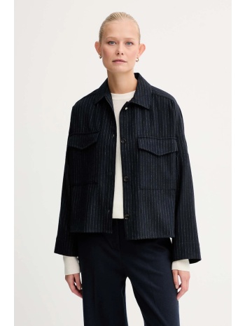 πουκάμισο με προσθήκη μαλλιού sessun χρώμα ναυτικό μπλε