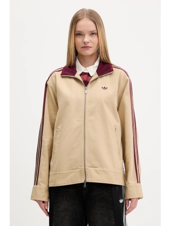 βαμβακερό μπουφάν adidas originals χρώμα μπεζ, kf2312 100%