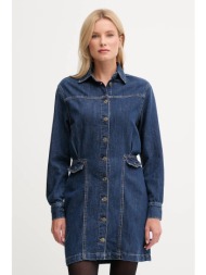 φόρεμα τζιν pepe jeans χρώμα: μπλε, pl9537685 100% βαμβάκι