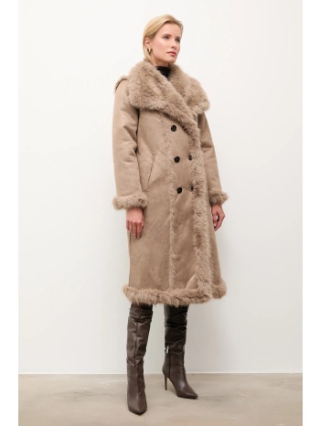 αναστρέψιμο παλτό answear.lab χρώμα καφέ 100% πολυεστέρας