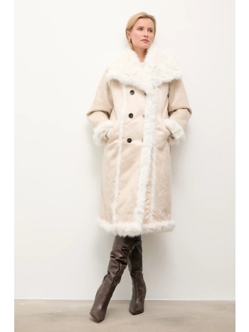 αναστρέψιμο παλτό answear.lab χρώμα μπεζ 100% πολυεστέρας