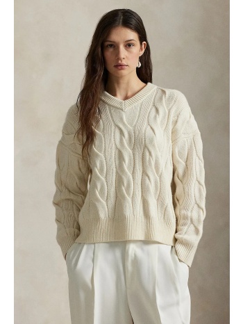 μάλλινο πουλόβερ polo ralph lauren χρώμα άσπρο, 211972127