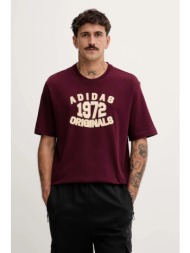 βαμβακερό μπλουζάκι adidas originals varsity ανδρικό, χρώμα: μπορντό, jx8175 κύριο υλικό: 100% βαμβά