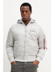 μπουφάν bomber alpha industries χρώμα: γκρι, 128113.666 κουκούλα: 75% βαμβάκι, 25% πολυεστέρας
κύριο