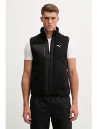γιλέκο δύο όψεων puma χρώμα: μαύρο, 688372 100% πολυεστέρας