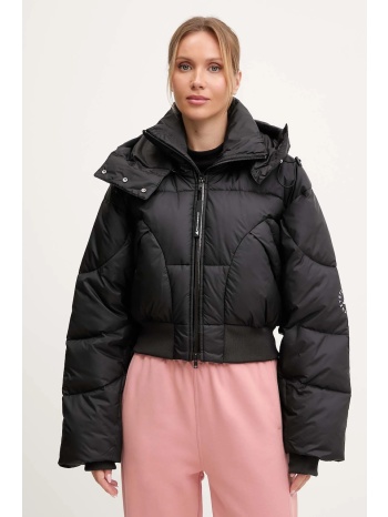 μπουφάν adidas by stella mccartney asmc crop χρώμα μαύρο