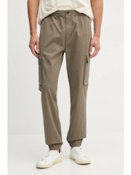 παντελόνι calvin klein jeans χρώμα: καφέ, lv04rd608g 97% βαμβάκι, 3% ελαστάν