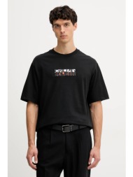 βαμβακερό μπλουζάκι calvin klein jeans ανδρικό, χρώμα: μαύρο, lv04rd808g 100% βαμβάκι