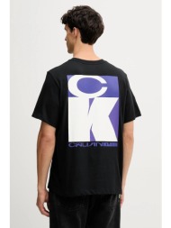 βαμβακερό μπλουζάκι calvin klein jeans ανδρικό, χρώμα: μαύρο, lv04rd807g 100% βαμβάκι