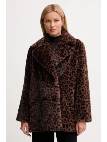 παλτό joseph ribkoff χρώμα καφέ, 253937 100% πολυεστέρας