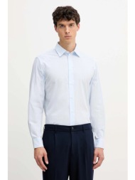 βαμβακερό πουκάμισο united colors of benetton ανδρικό, χρώμα: μπλε, 52mcuq04a 100% βαμβάκι