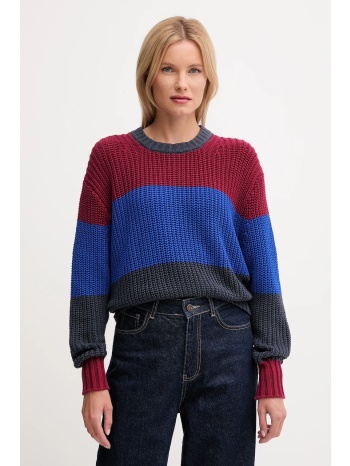 βαμβακερό πουλόβερ calvin klein jeans χρώμα ναυτικό μπλε