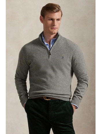 μάλλινο πουλόβερ polo ralph lauren ανδρικό, χρώμα γκρι