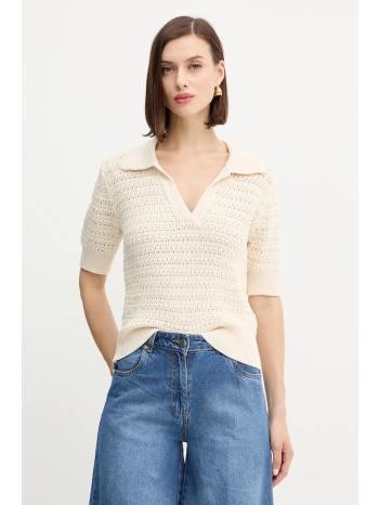 πουλόβερ morgan χρώμα μπεζ, mdefile 66% βαμβάκι, 29%