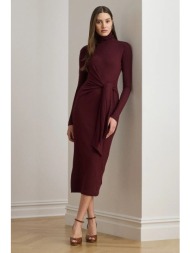 φόρεμα lauren ralph lauren χρώμα: μπορντό, 200980028 58% βαμβάκι, 39% modal, 3% ελαστοδιένιο