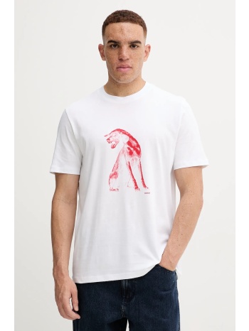 βαμβακερό μπλουζάκι hugo ανδρικό, χρώμα άσπρο, 50548557