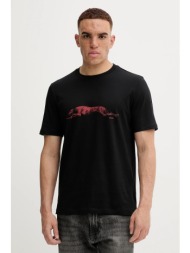 βαμβακερό μπλουζάκι hugo ανδρικό, χρώμα: μαύρο, 50548557 100% βαμβάκι