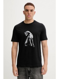 βαμβακερό μπλουζάκι hugo ανδρικό, χρώμα: μαύρο, 50548557 100% βαμβάκι