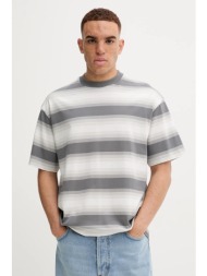 βαμβακερό μπλουζάκι hugo blue ανδρικό, χρώμα: γκρι, 50548323 100% βαμβάκι