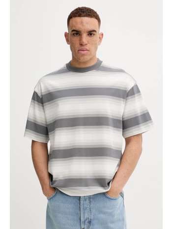 βαμβακερό μπλουζάκι hugo blue ανδρικό, χρώμα γκρι