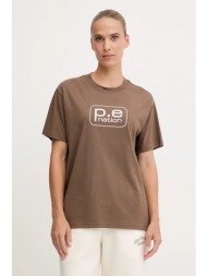 βαμβακερό μπλουζάκι p.e nation flux χρώμα: καφέ, 253t092 100% οργανικό βαμβάκι