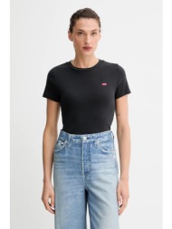 βαμβακερό μπλουζάκι levi`s 2-pack χρώμα: μαύρο, 004ao 100% βαμβάκι