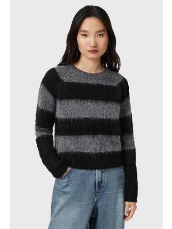 πουλόβερ με προσθήκη μαλλιού allsaints lou χρώμα μαύρο