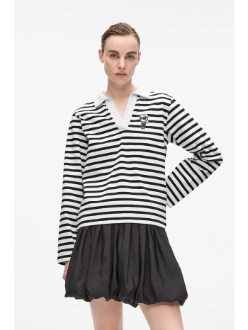 βαμβακερή μπλούζα με μακριά μανίκια karl lagerfeld χρώμα