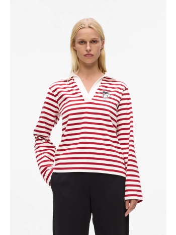 βαμβακερή μπλούζα με μακριά μανίκια karl lagerfeld χρώμα