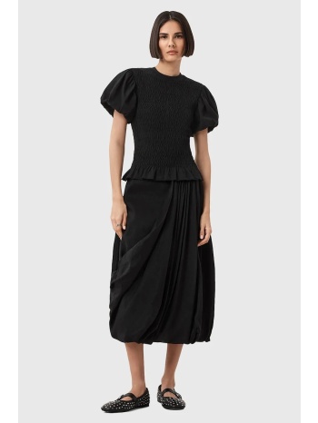 φούστα allsaints nia χρώμα μαύρο, w001rd κύριο υλικό 100%